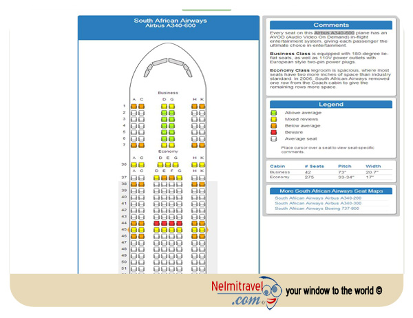 Choosing your seat and Airline seat maps Nelmitravel